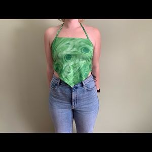 Green scarf top with straps